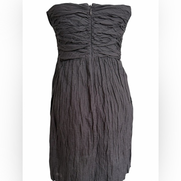 J.Crew Strapless Metallic Cotton Cocktail Dress Charcoal Gray Fit & Flare Sz 4 - Picture 3 of 10
